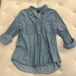 Denim button-up